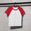 Thumbnail: DISSOLVE women’s micro rib raglan baby tee (white/red)