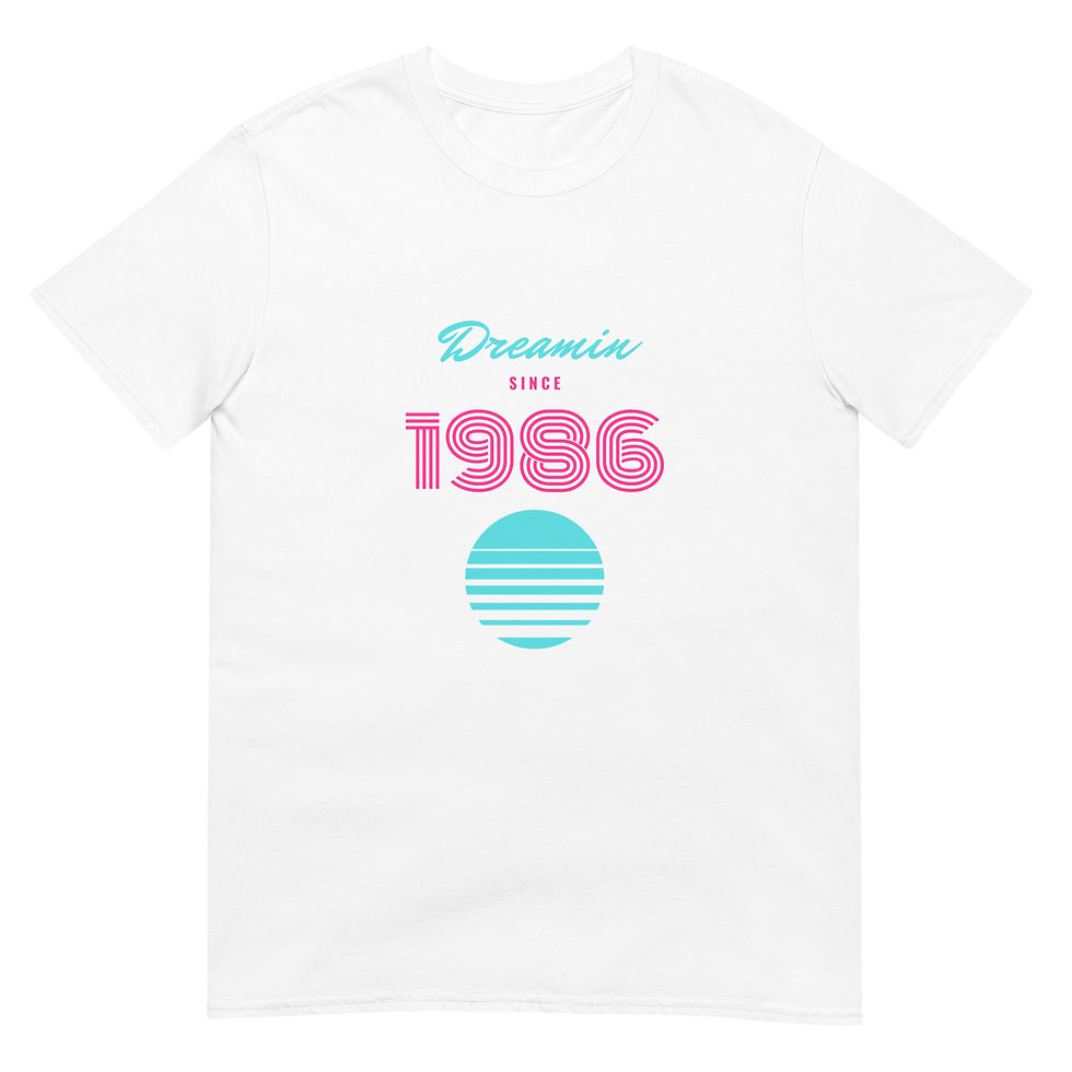 Thumbnail: Unisex Soft T Shirt Dreamin since 1986 - any year available