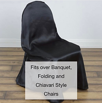 Black Satin Universal Chaircover Fitting