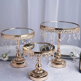 Gold Metal Cake Stand Mirror Top.jpeg