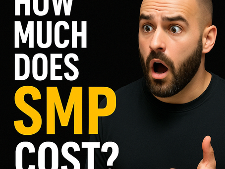 a man shocked mouth open as he is quoted for smp treatment