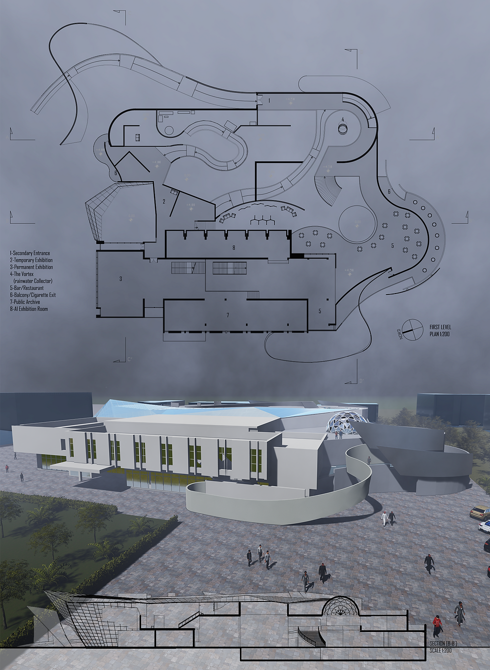 First Level Plan, Section