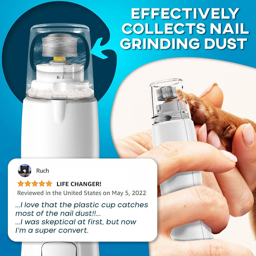 Thumbnail: Dog Nail Grinder with LED Light Rechargeable for Large Medium & Small Dogs