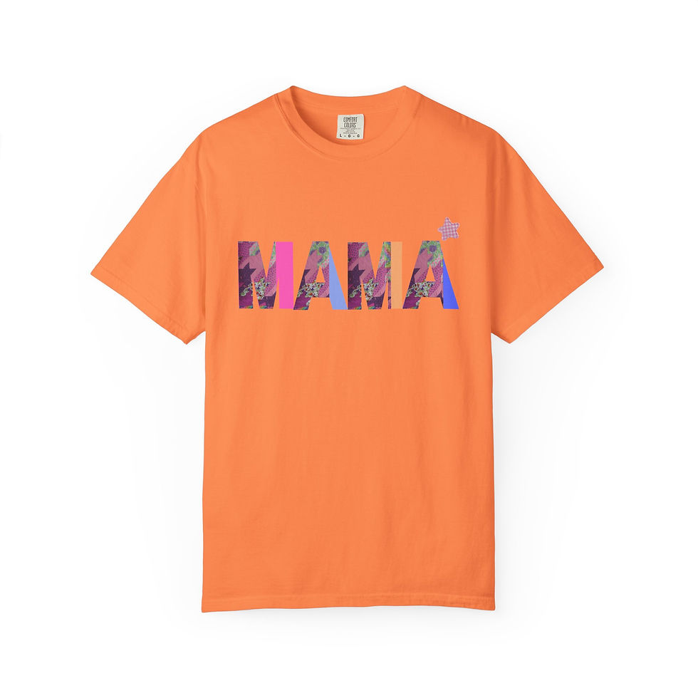 Thumbnail: Mama Star Patchwork Print T-Shirt Unisex 'MAMA' Graphic Gift for Moms Pet Moms