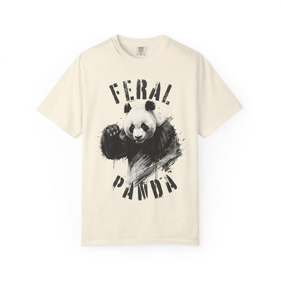 Thumbnail: Feral Panda Core Print Graphic T-Shirt Unisex Cotton Comfort Color Tee