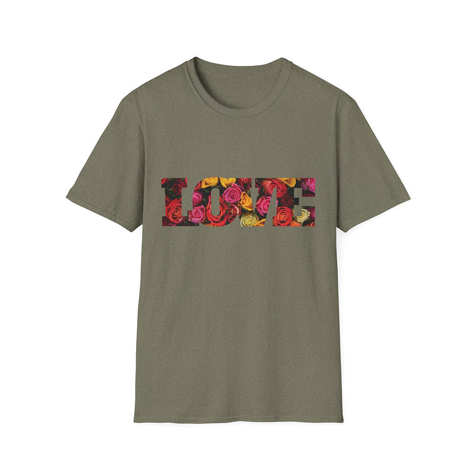 Thumbnail: Love Floral Cotton Unisex T‑Shirt Boho Bohemian Mantra Yoga Casual Graphic Tee
