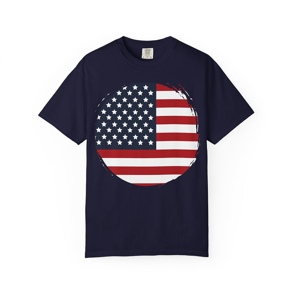 Thumbnail: 4th of July American Patriot Personalized Family Script On the Back
