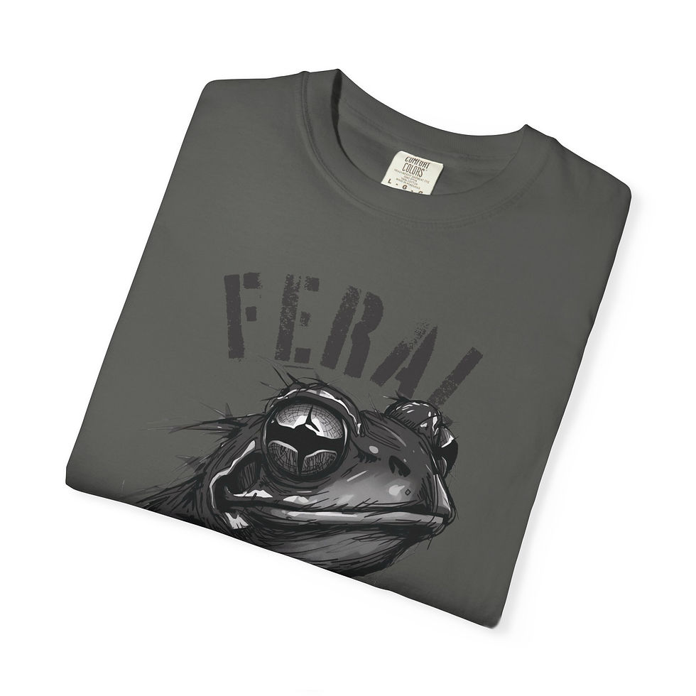 Thumbnail: Feral Frog Tattoo Style Print T-Shirt Unisex Graphic Gift Meme Lovers