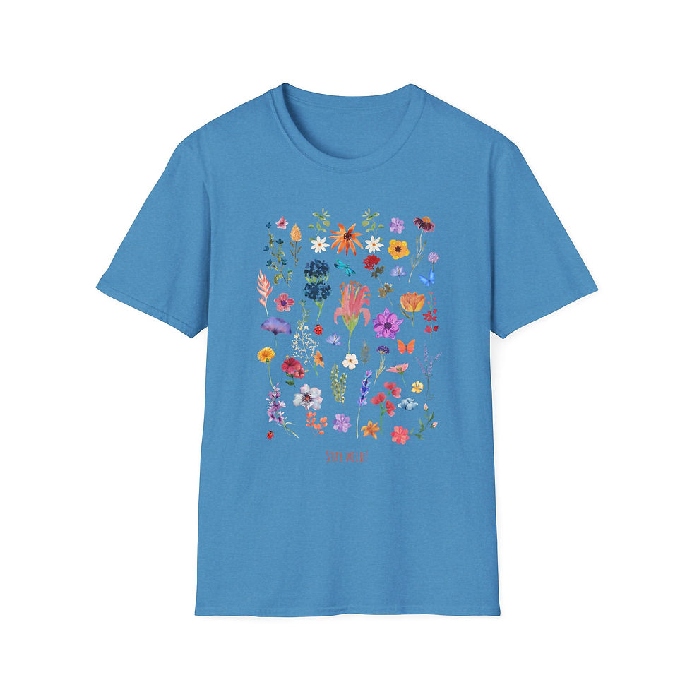 Thumbnail: Floral Meadow Wild Flowers Illustration T-Shirt Graphic Tee Gift for Mothers