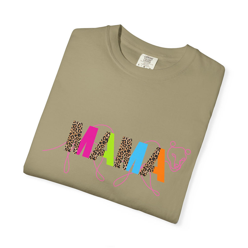 Thumbnail: neonMama Leopard Print T-Shirt — Women's 'MAMA' Graphic Tee, Gift for Mom