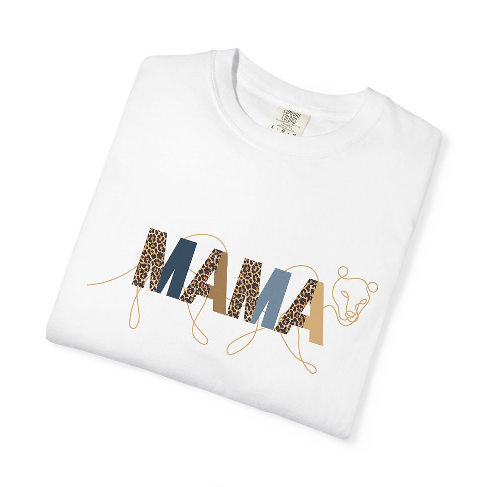 Thumbnail: Mama Leopard Print T-Shirt — Women's 'MAMA' Graphic Tee, Gift for Moms Pet Moms