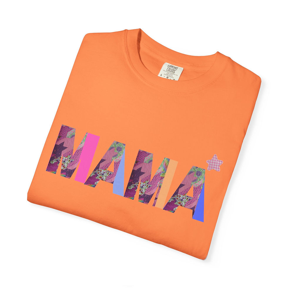 Thumbnail: Mama Star Patchwork Print T-Shirt Unisex 'MAMA' Graphic Gift for Moms Pet Moms