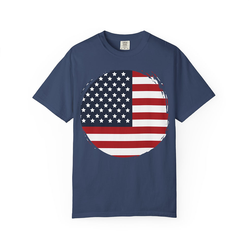 Thumbnail: 4th of July American Patriot Personalized Family Script On the Back