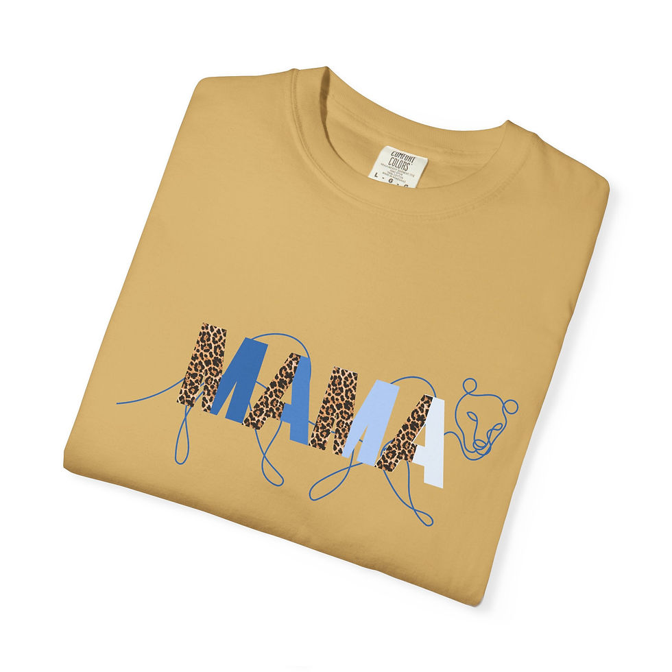 Thumbnail:  Coral Mama Leopard Print T-Shirt — Women's 'MAMA' Graphic Tee, Gift for Mom