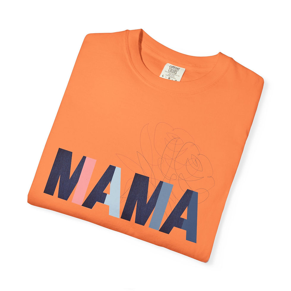 Thumbnail: Mama Blue Jean Flower Print T-Shirt Unisex 'MAMA' Graphic Gift for Moms Pet Moms