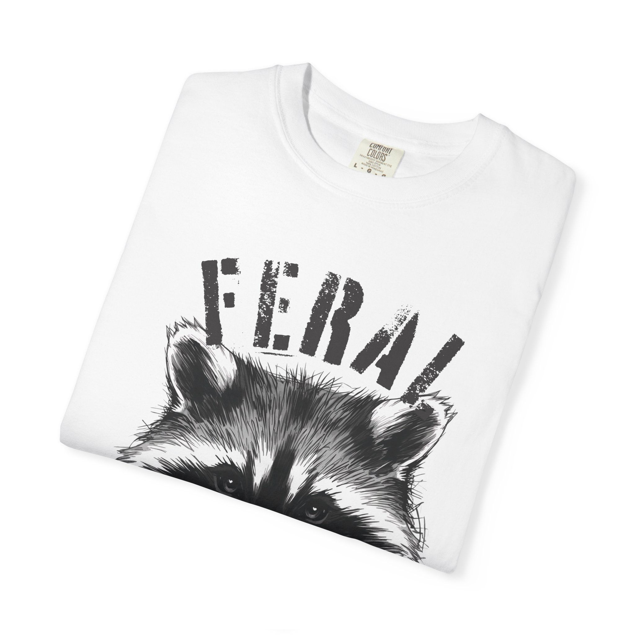 Feral Raccoon Tattoo Style Print T-Shirt Unisex Graphic Gift for Meme Lovers