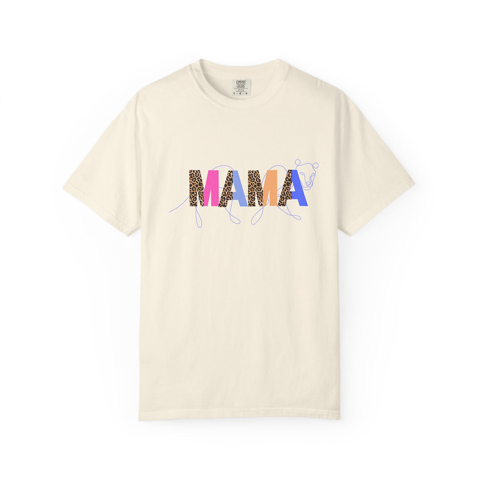 Thumbnail: Mama Leopard Print T-Shirt — Women's 'MAMA' Graphic Tee, Gift for Mom