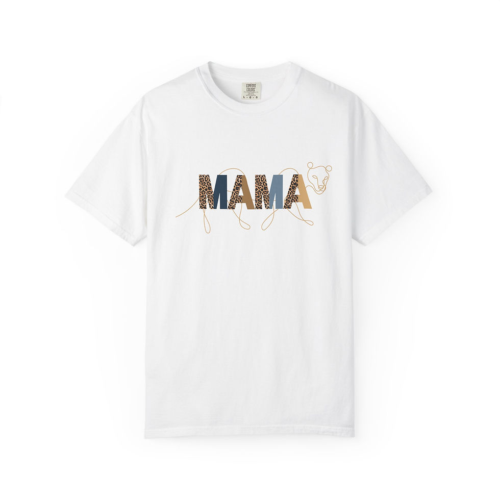 Thumbnail: Mama Leopard Print T-Shirt — Women's 'MAMA' Graphic Tee, Gift for Moms Pet Moms