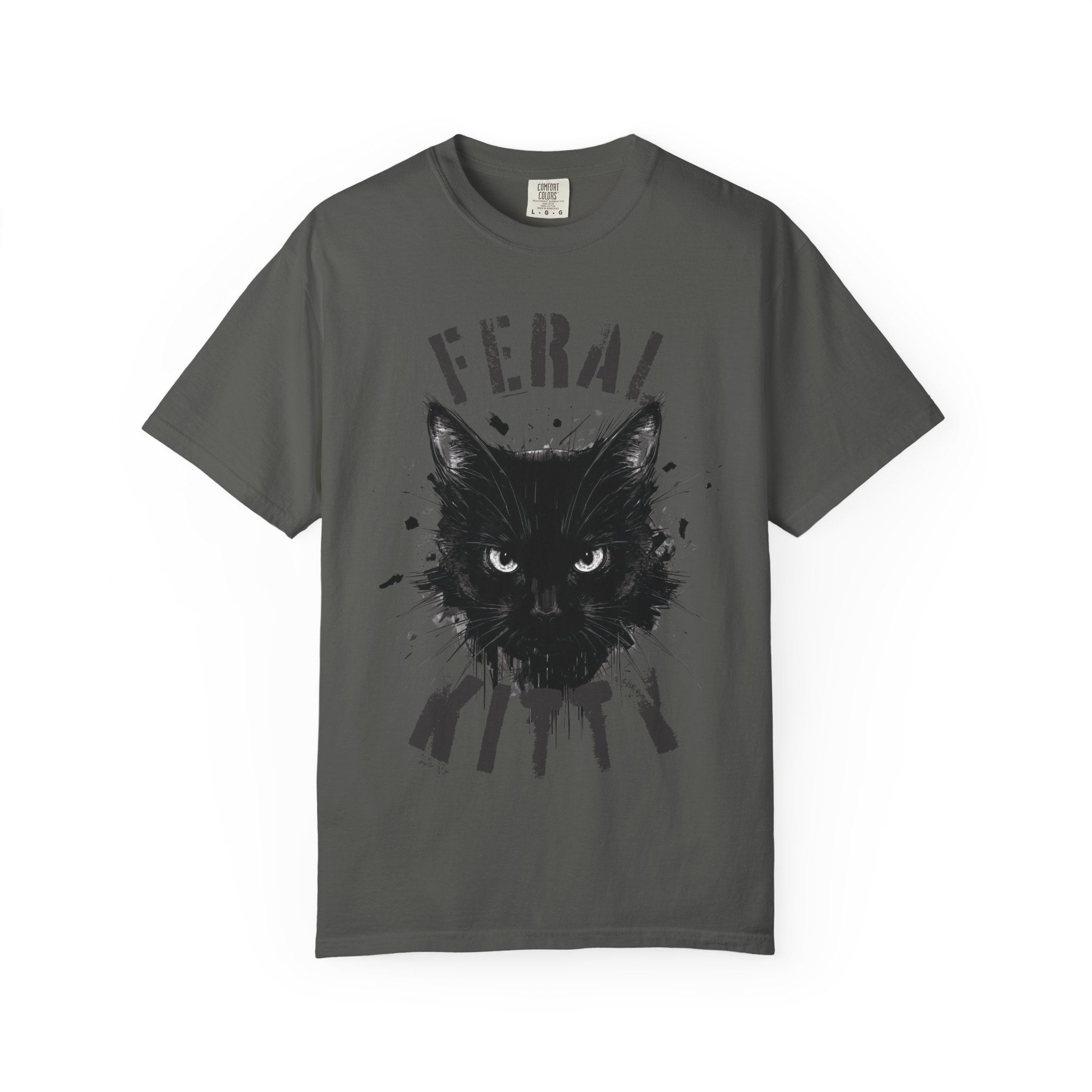 Feral Kitty Tattoo Style Print T-Shirt Unisex Graphic Gift Meme Lovers