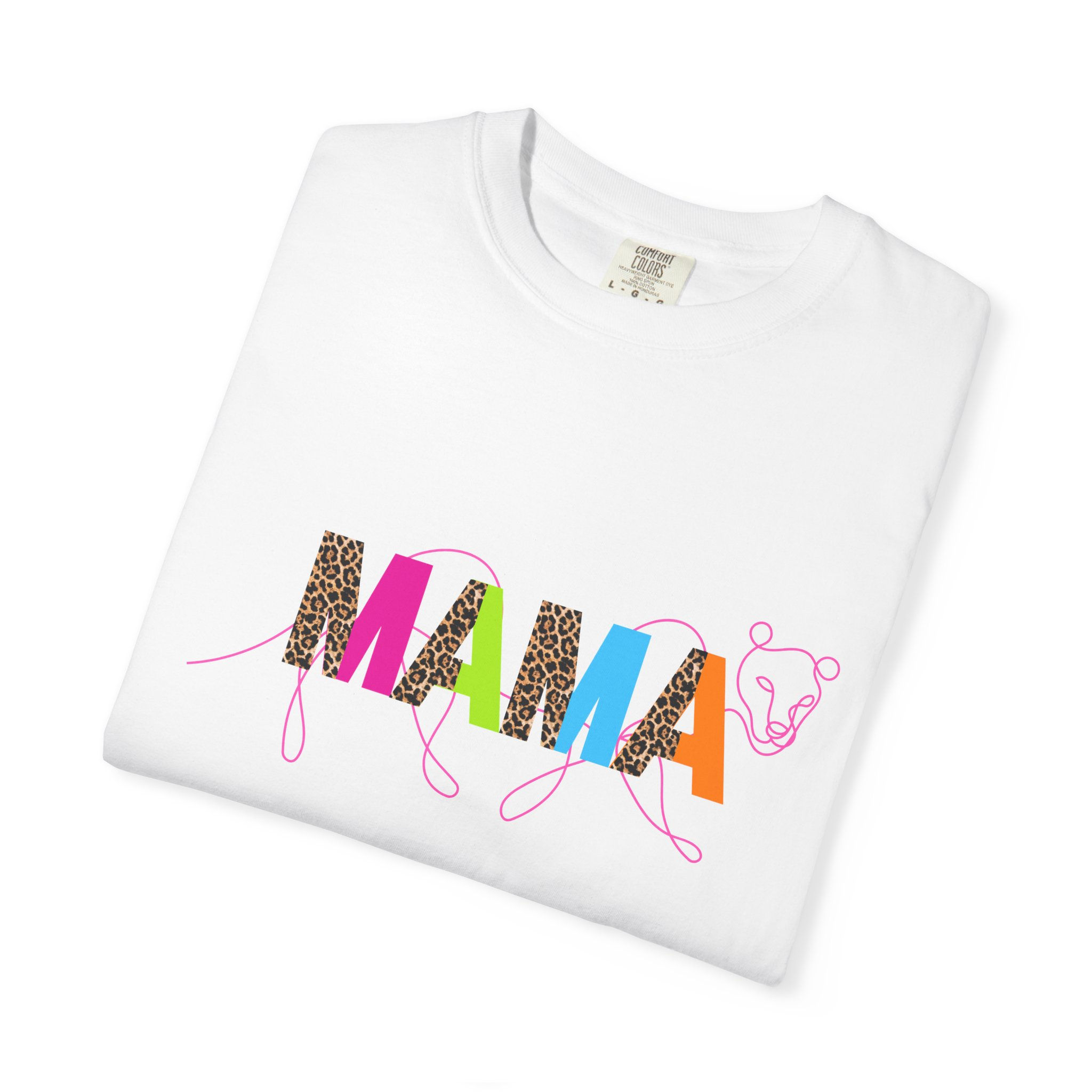 neonMama Leopard Print T-Shirt — Women's 'MAMA' Graphic Tee, Gift for Mom