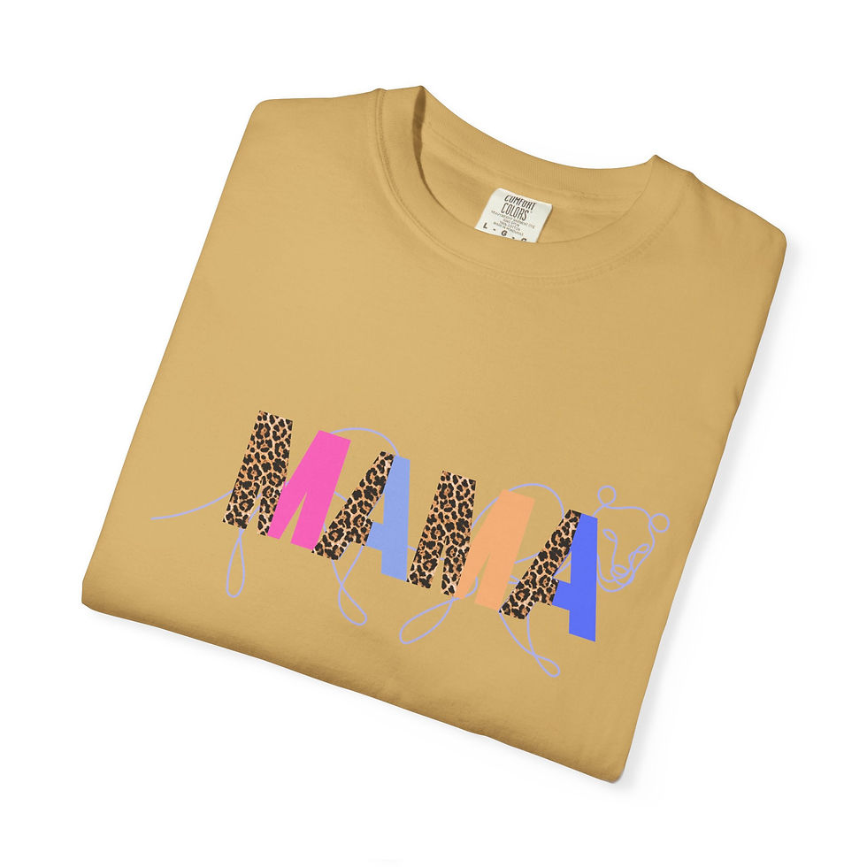 Thumbnail: Mama Leopard Print T-Shirt — Women's 'MAMA' Graphic Tee, Gift for Mom