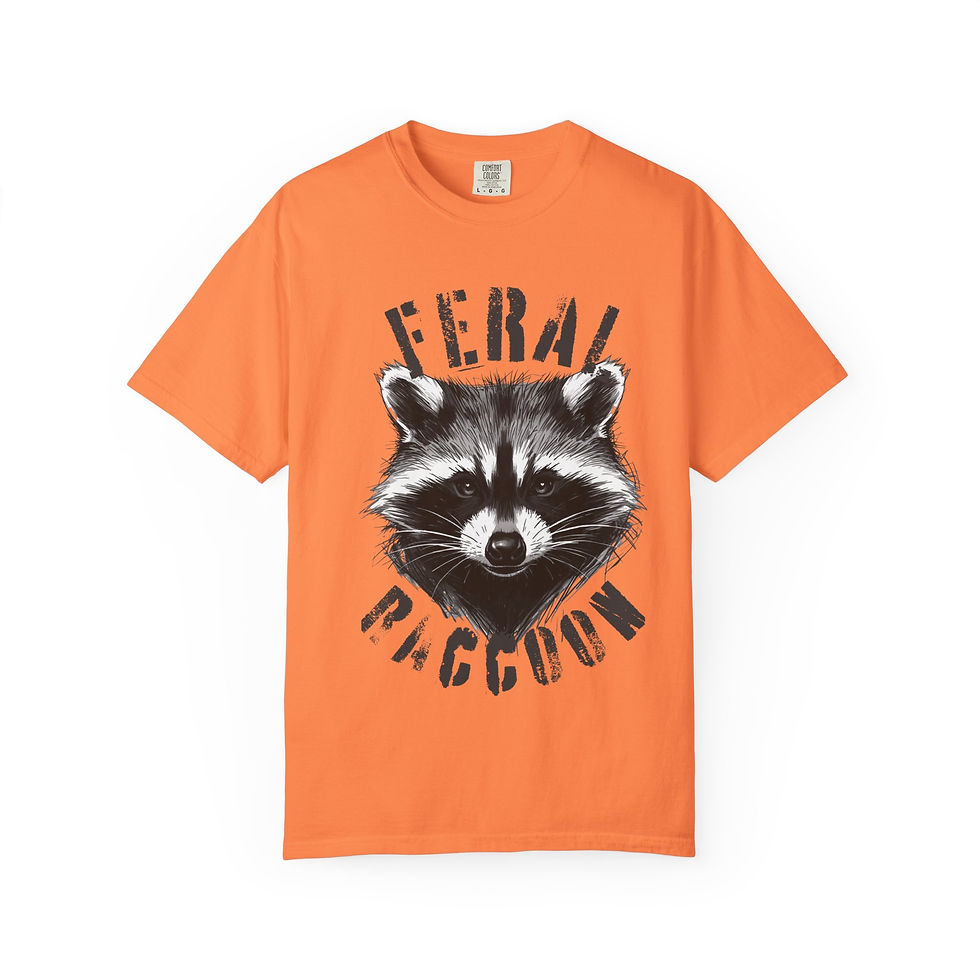 Thumbnail: Feral Raccoon Tattoo Style Print T-Shirt Unisex Graphic Gift for Meme Lovers