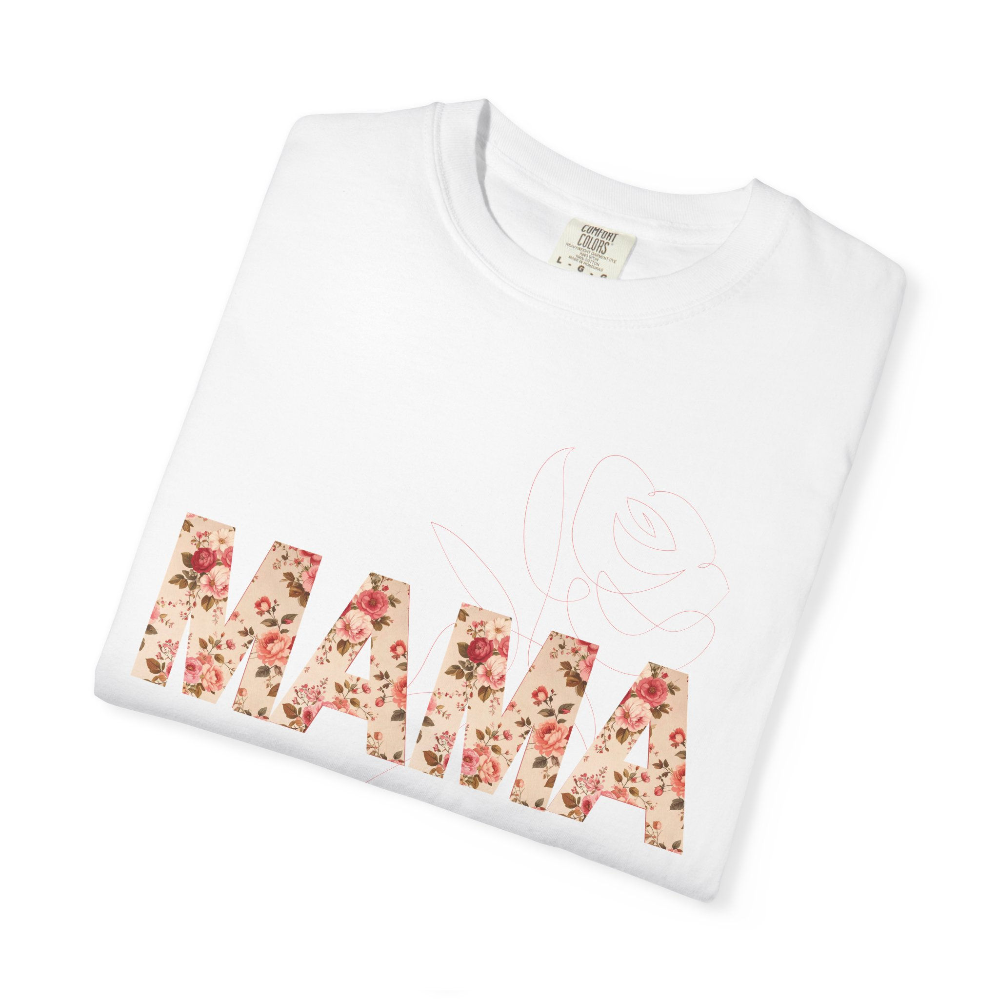 MAMA Vintage Flowers Print T-Shirt Unisex 'MAMA' Graphic Gift for Moms Pet Moms