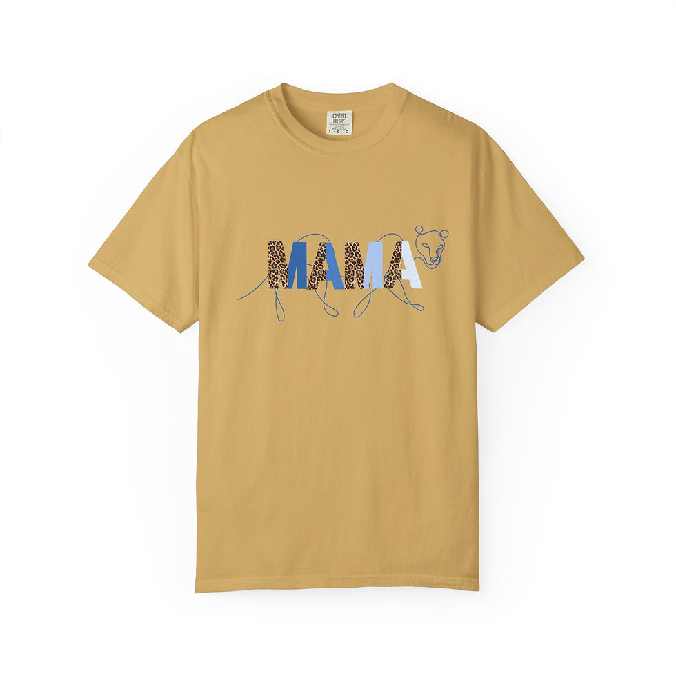 Thumbnail:  Coral Mama Leopard Print T-Shirt — Women's 'MAMA' Graphic Tee, Gift for Mom