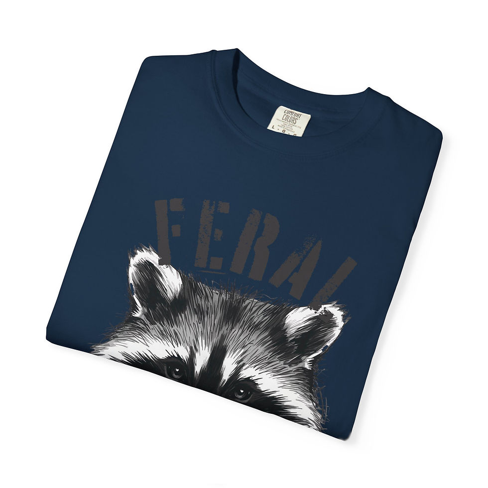 Thumbnail: Feral Raccoon Tattoo Style Print T-Shirt Unisex Graphic Gift for Meme Lovers