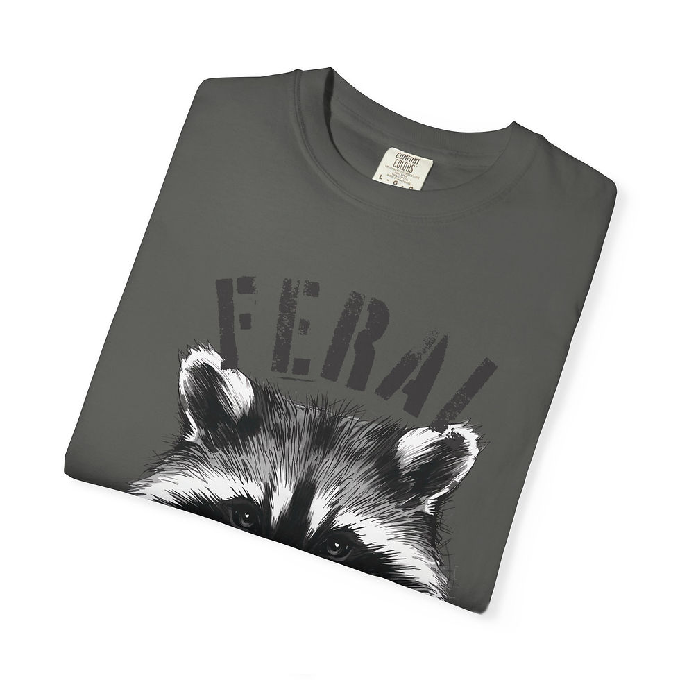 Thumbnail: Feral Raccoon Tattoo Style Print T-Shirt Unisex Graphic Gift for Meme Lovers