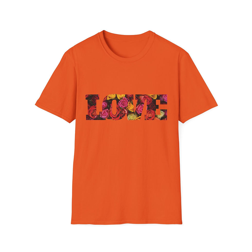 Thumbnail: Love Floral Cotton Unisex T‑Shirt Boho Bohemian Mantra Yoga Casual Graphic Tee
