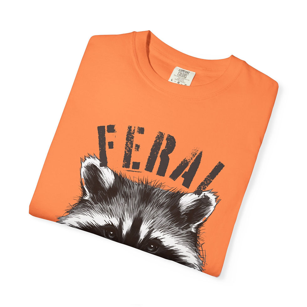 Thumbnail: Feral Raccoon Tattoo Style Print T-Shirt Unisex Graphic Gift for Meme Lovers