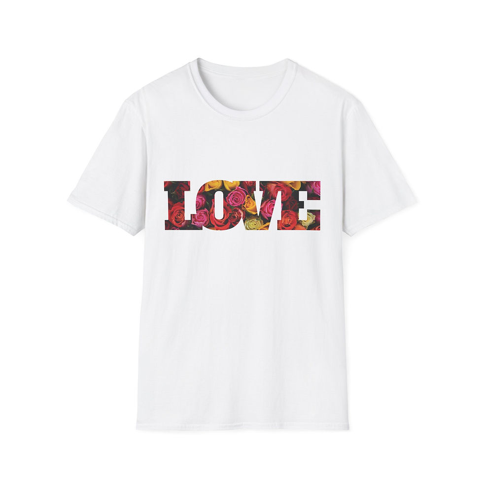 Thumbnail: Love Floral Cotton Unisex T‑Shirt Boho Bohemian Mantra Yoga Casual Graphic Tee
