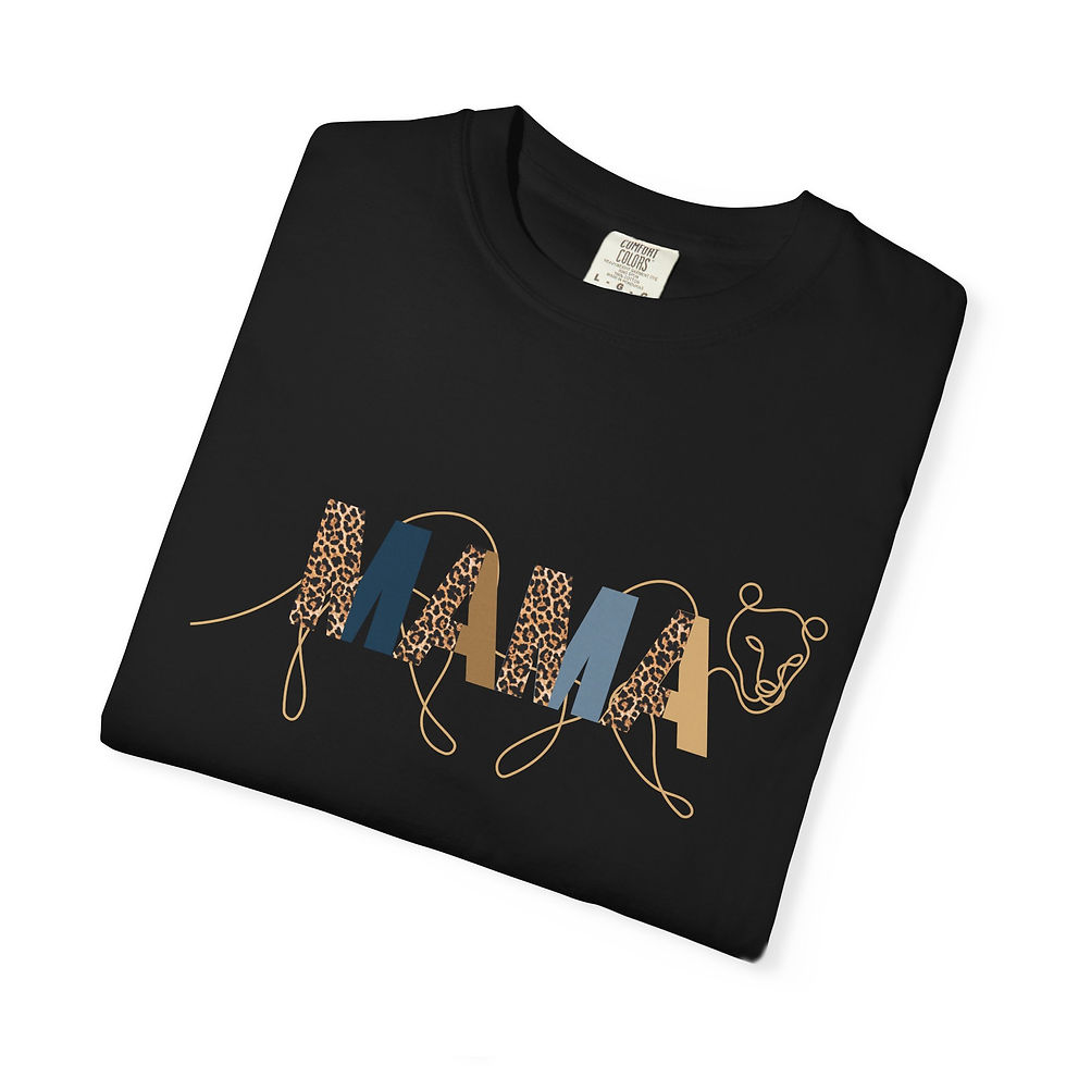 Thumbnail: Mama Leopard Print T-Shirt — Women's 'MAMA' Graphic Tee, Gift for Moms Pet Moms