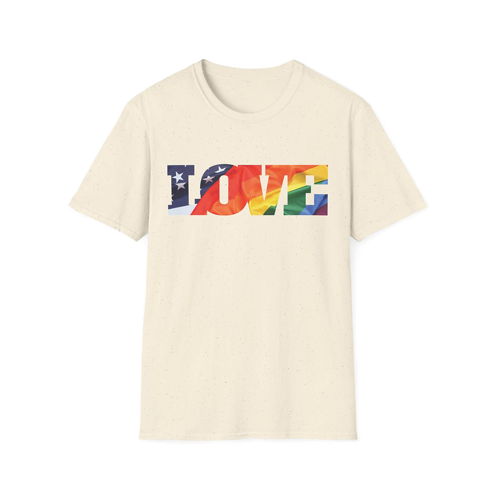 Thumbnail: LGBT American Flag LOVE T‑Shirt Patriotic USA Love Graphic Cotton Unisex Tee