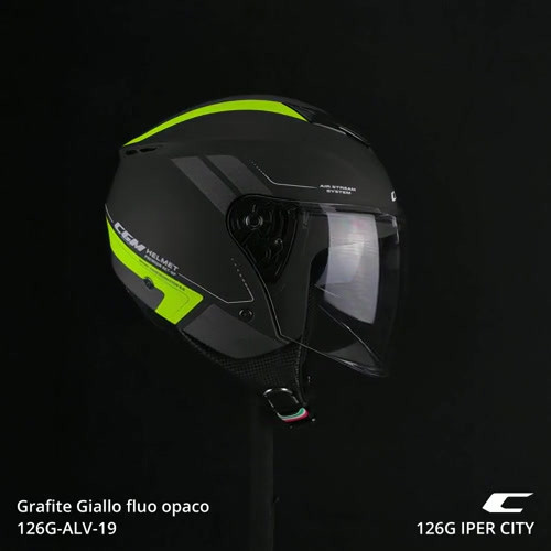 Casco Open Face CGM IPER CITY - Omologato ECE 22.06, Visiera Parasole, Taglia L (59cm) - Foto 11