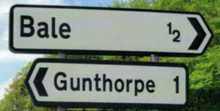 Gunthorpe and Bale Road Sign