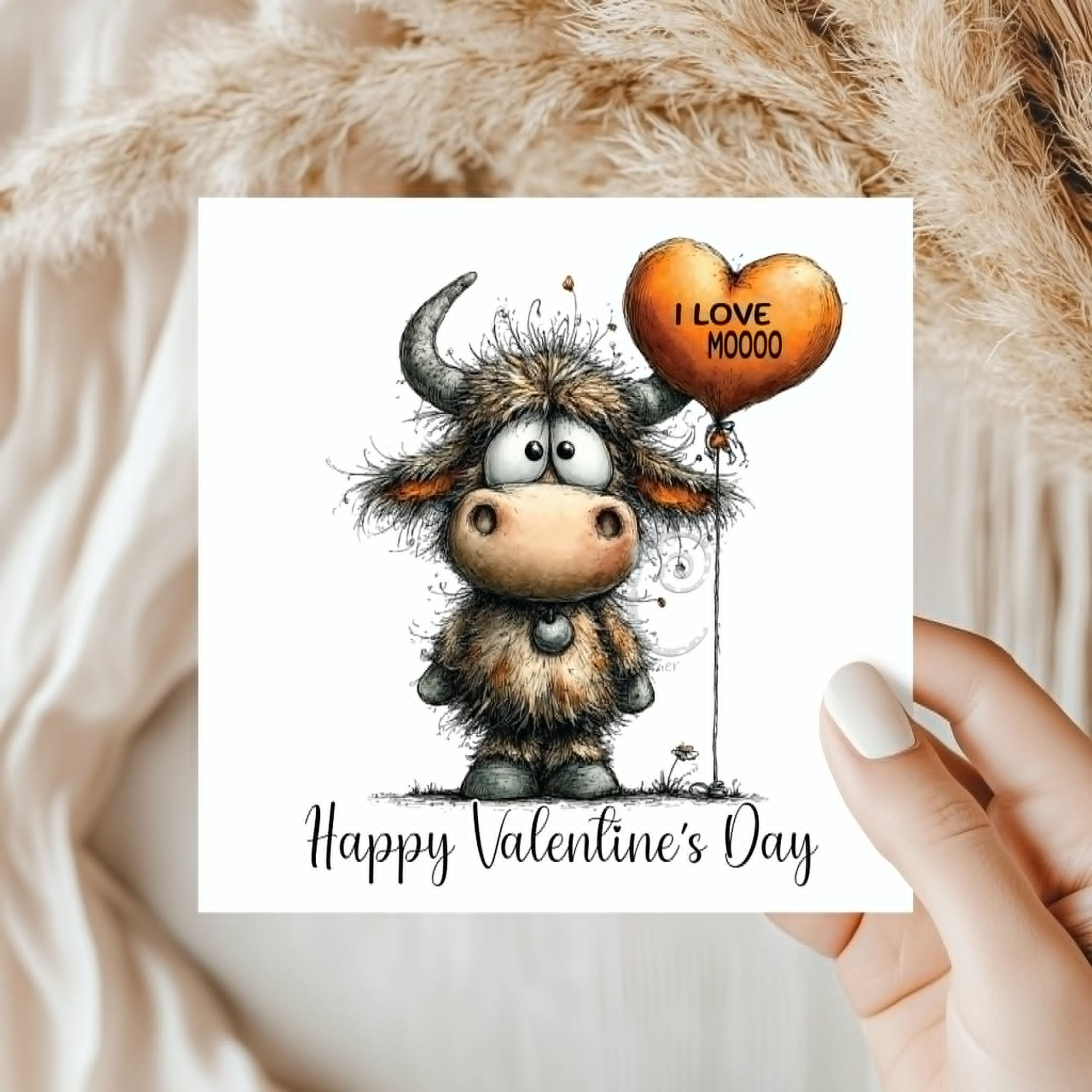 Valentines Card, I love mooo