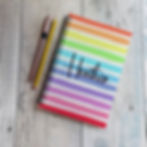Thumbnail: Bright Rainbow Stripe A5 Lined Notebook