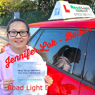 Driving lessons Bolton Jen Lok Driving Test Pass.