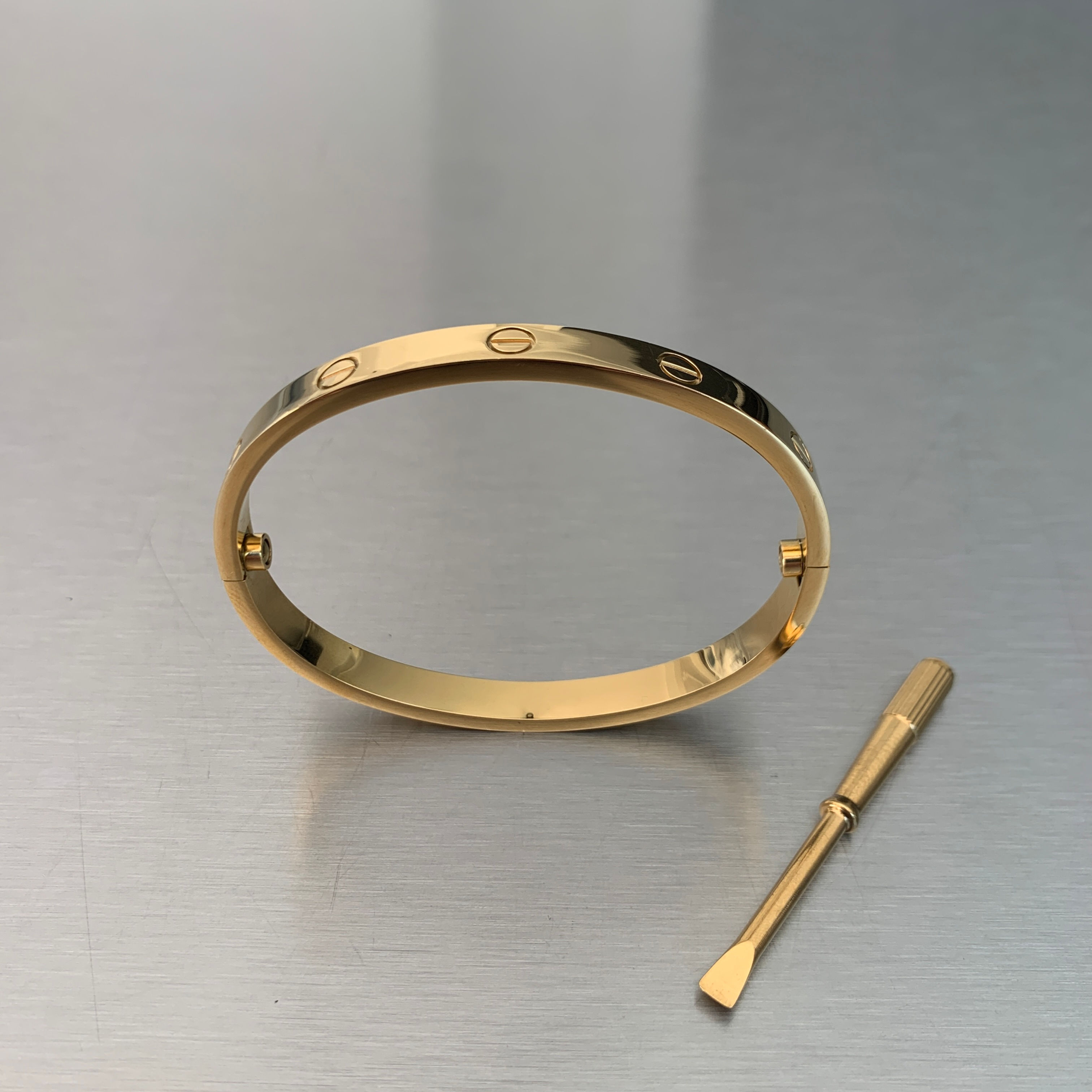 ARMREIF GOLD MODELL 6 mm aus wasserfestem Edelstahl