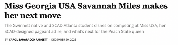 Savannah Miles Atlanta Magazine title