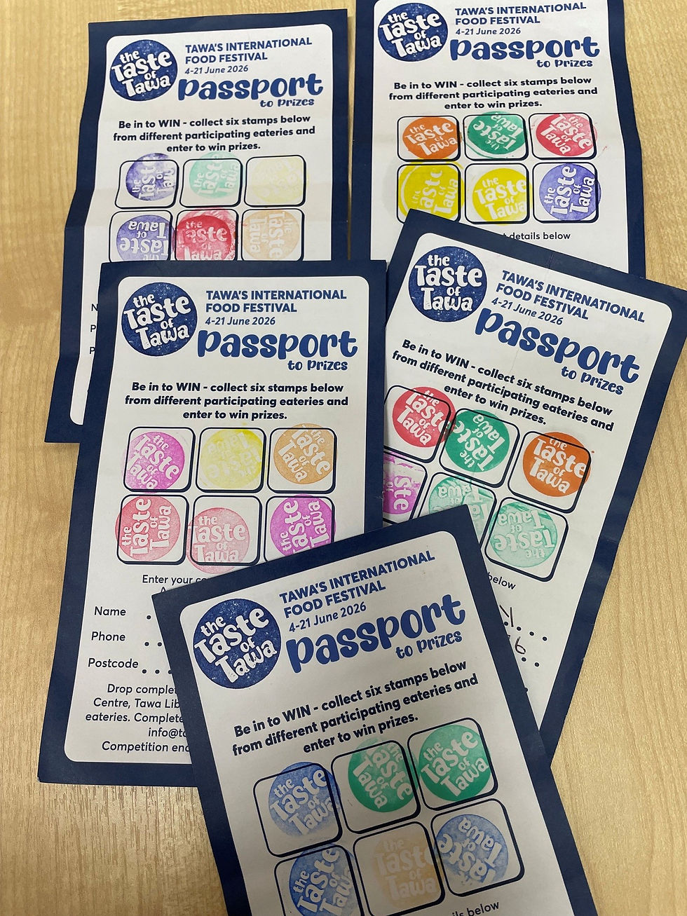 Completed food festival passports