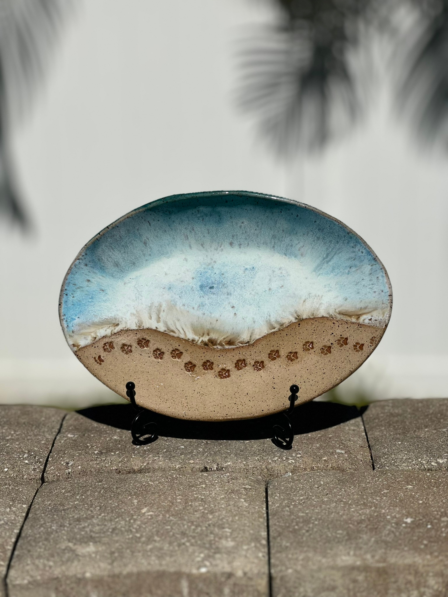 Pawprints in the Sand - large oval dish