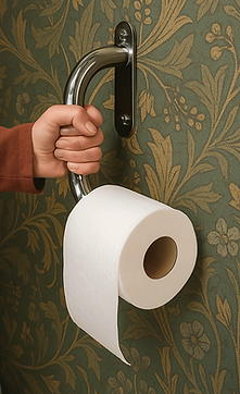 The Toilet Roll Grab Rail - Polished Steel