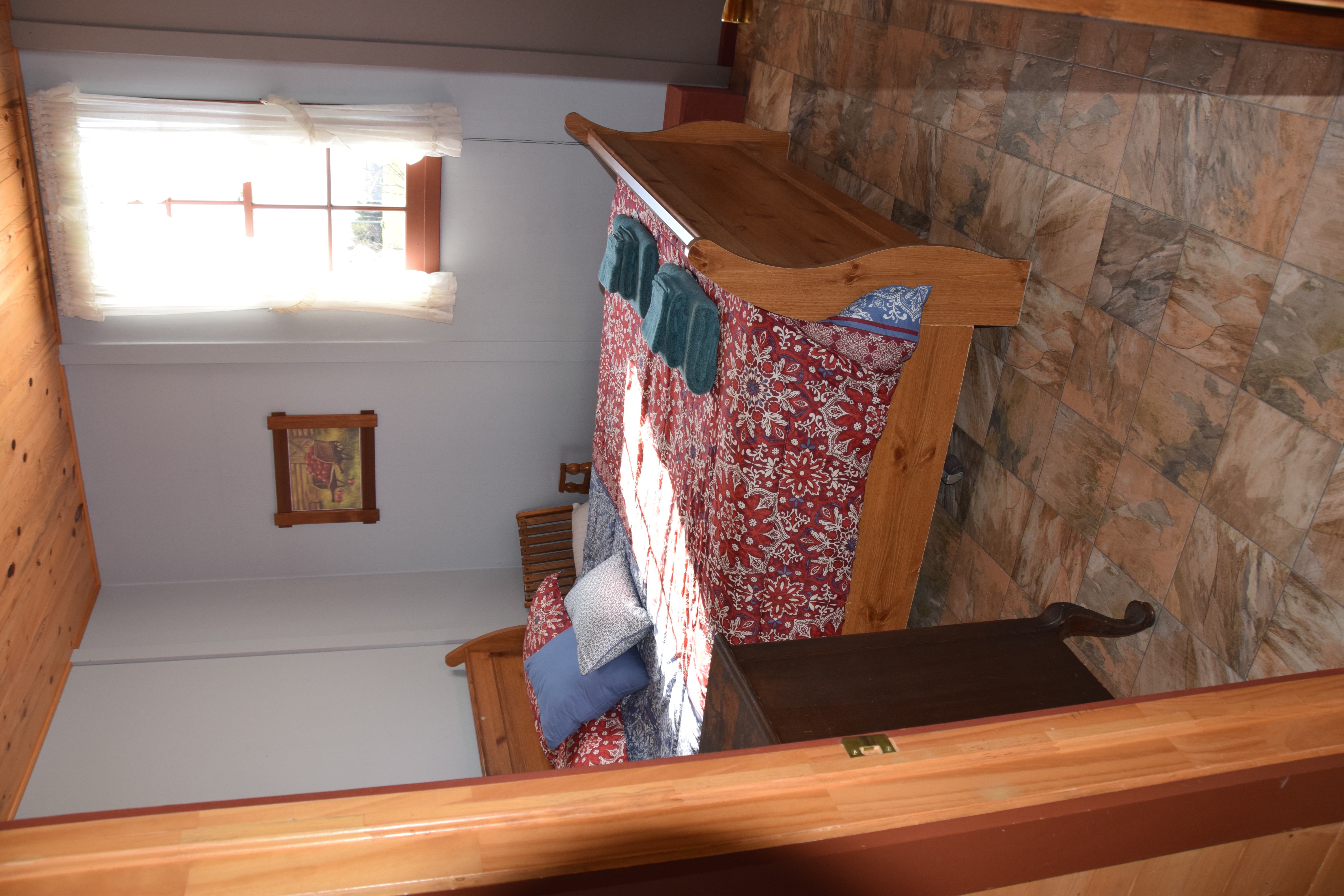 Sleigh Queen bed in cottage 1