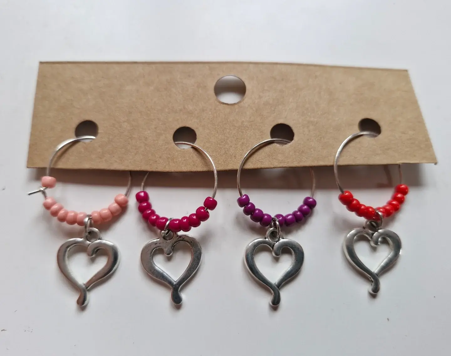 Heart wine glass charms