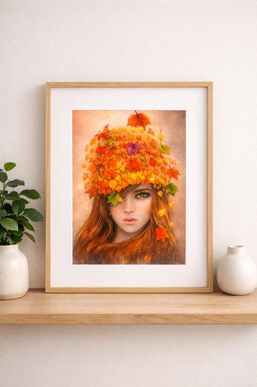 Miniatura: Autumn Goddess Printable Wall Art | Fall Aesthetic Illustration | Arte Digital