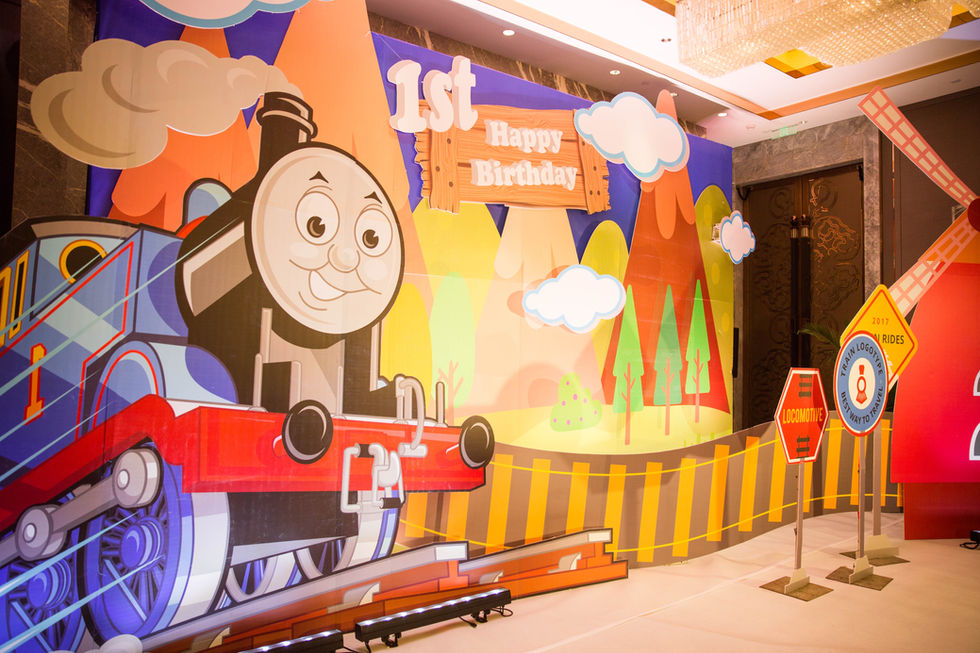 Thomas train theme baby 1st birthday party ido events los angeles