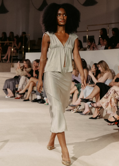 Remake items from the Djerf Avenue 'Fifth Avenue Angels' runway show, produced by XV Production. The garments are reimagined from pre-existing Djerf Avenue styles through technical upcycling and in-house sewing in Borås, Sweden.